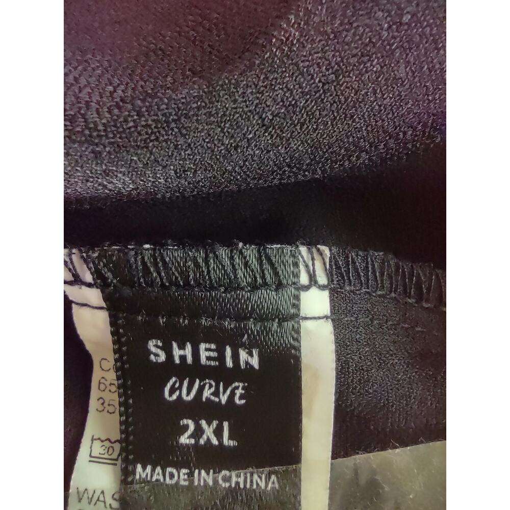 SHEIN Women's Top Blouse 2X Cotton Polyester Black White - Picture 4 of 5